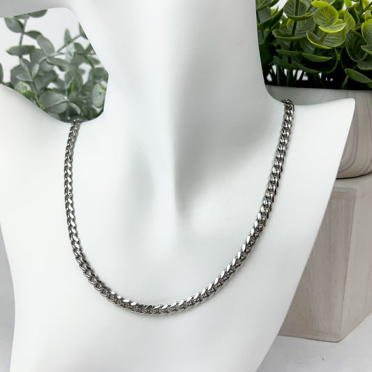 Silver 5mm Curb Chain Necklace