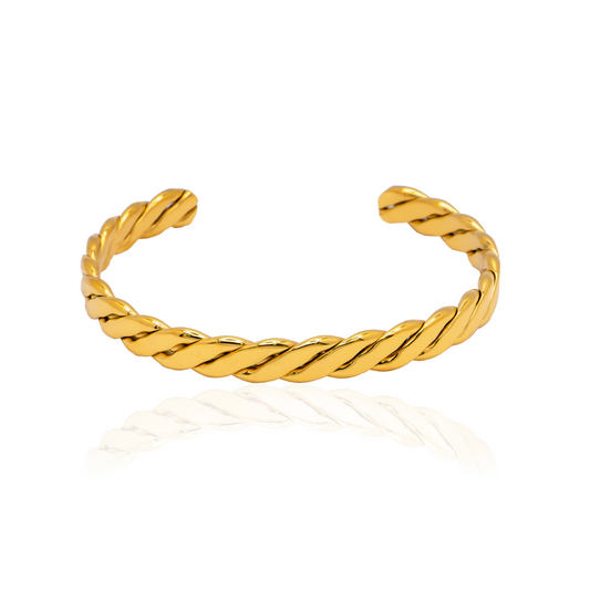 gold twist cuff bracelet