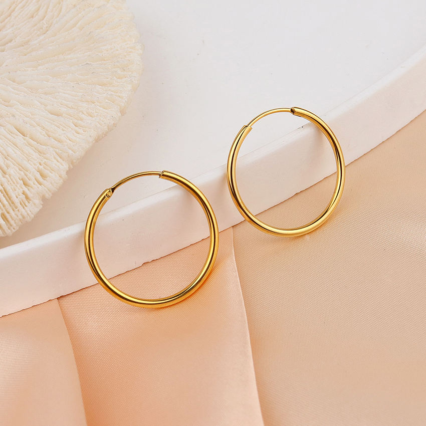 Gold 29mm Thin Hoops Earrings