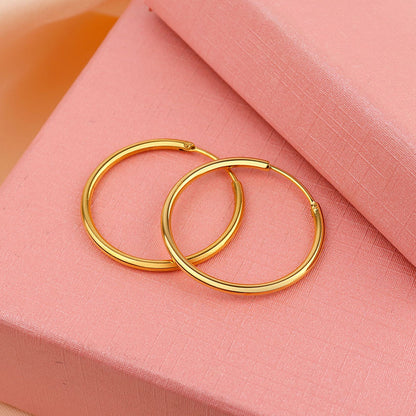 Gold 29mm Thin Hoops Earrings