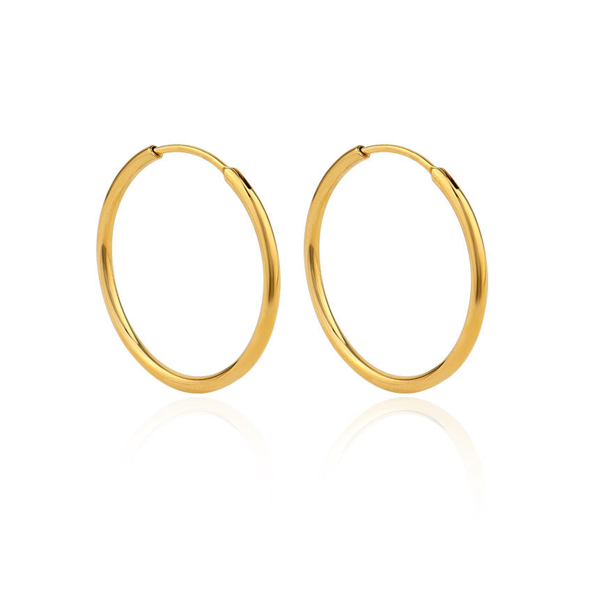 Gold 29mm Thin Hoops Earrings