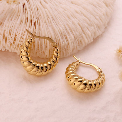 Gold Croissant Earrings