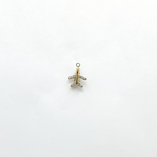 Airplane White CZ Pendant