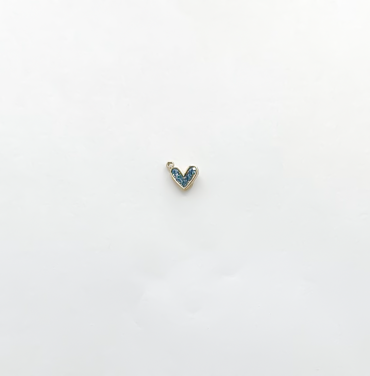 Blue CZ Heart Pendant