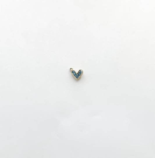 Blue CZ Heart Pendant