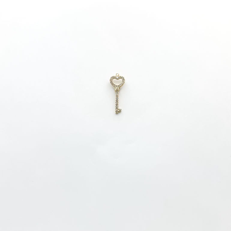 White CZ Key Pendant