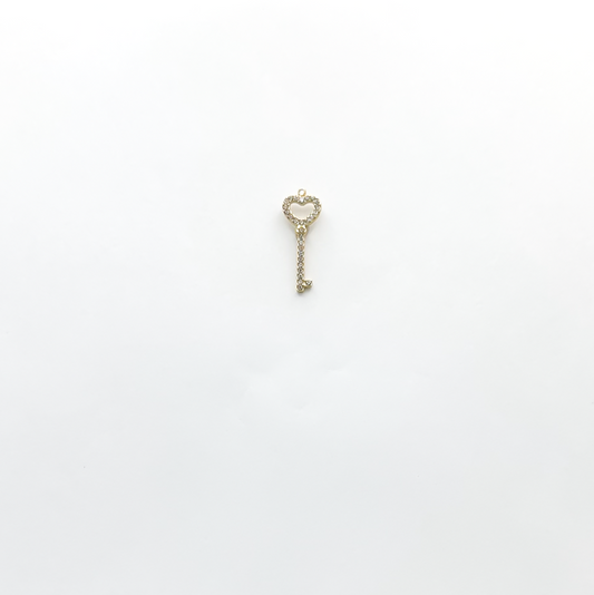 White CZ Key Pendant