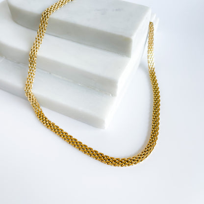 Gold Mesh Chain Necklace