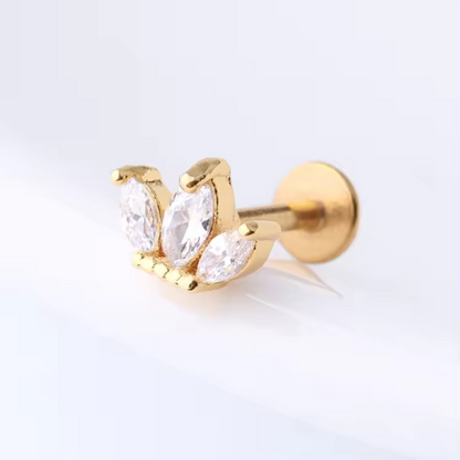 Gold Flat Back Stud Earrings