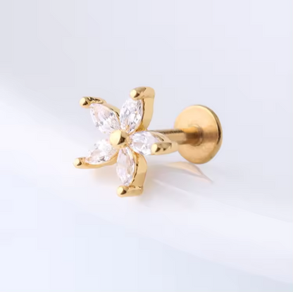 Gold Flat Back Stud Earrings