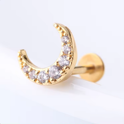 Gold Flat Back Stud Earrings