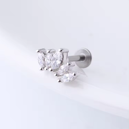 Silver Flat Back Stud Earrings