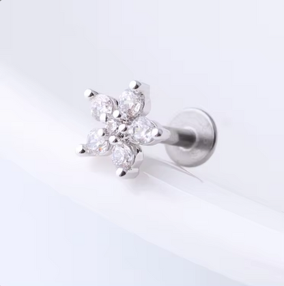 Silver Flat Back Stud Earrings