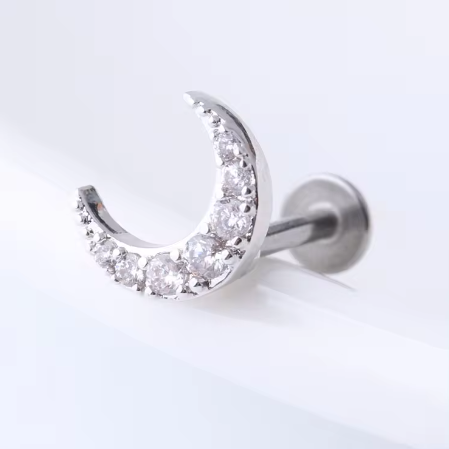 Silver Flat Back Stud Earrings