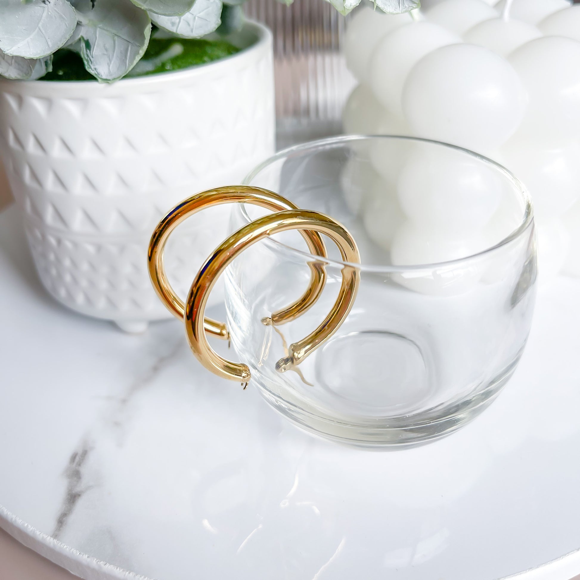 Gold 40mm Hoops Earrings