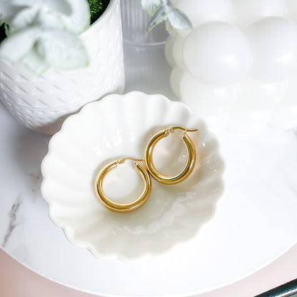 Gold 30mm Hoops Earrings