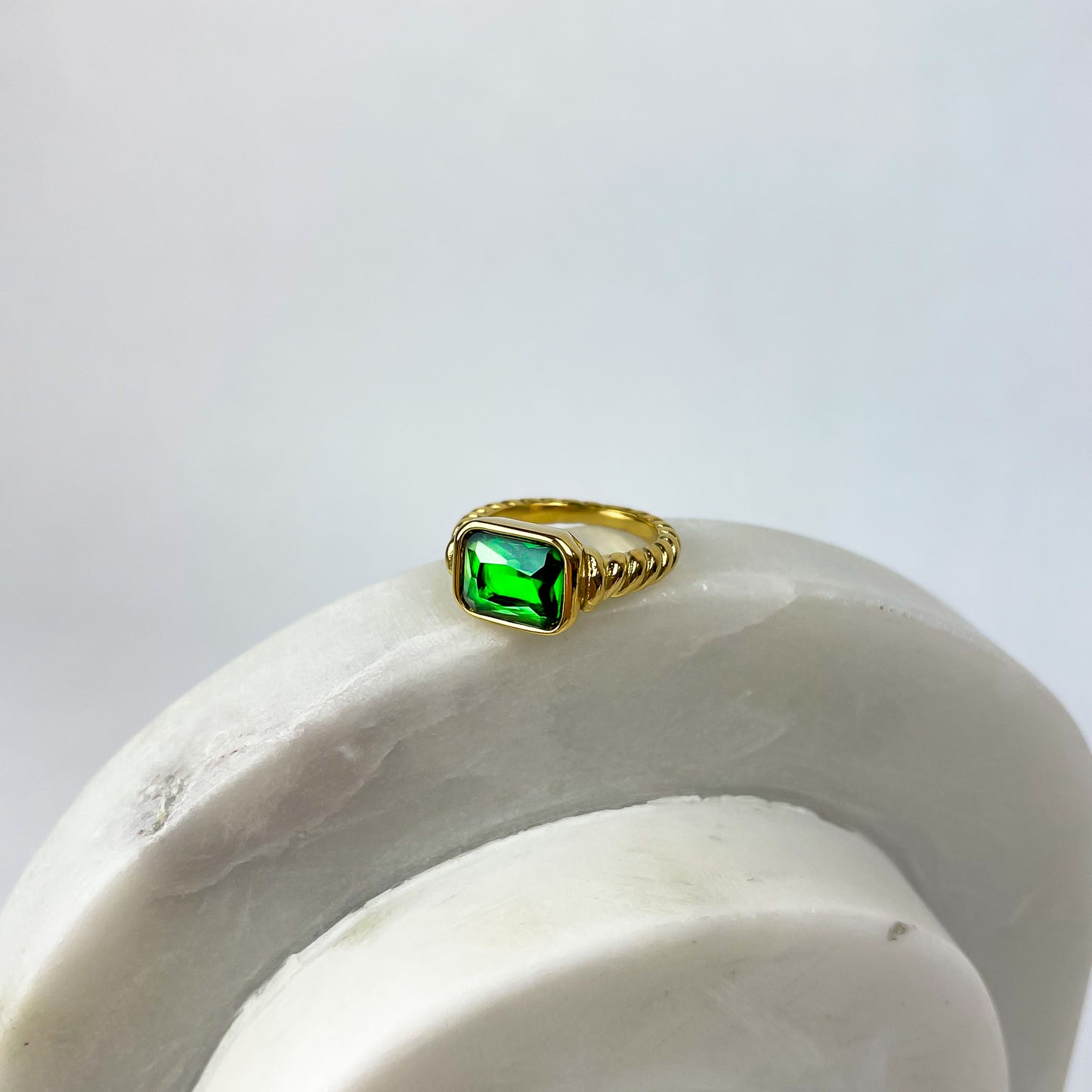 Gold Green Ring