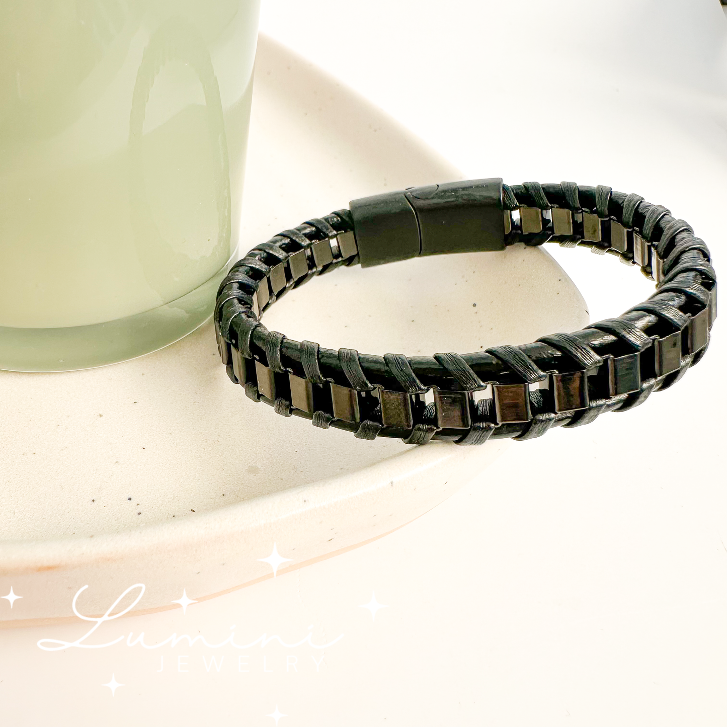 Kai Leather Bracelet (Black)