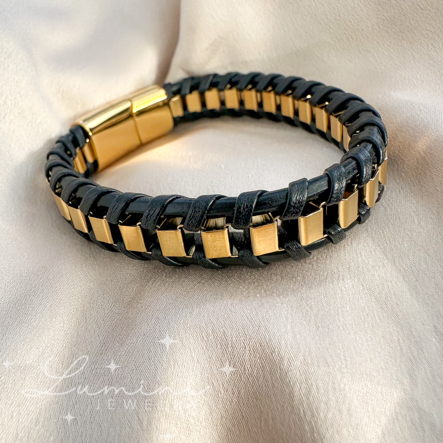 Kai Leather Bracelet (Gold)