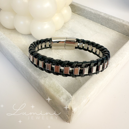 Kai Leather Bracelet (Silver)