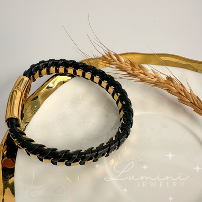 Kai Leather Bracelet (Gold)