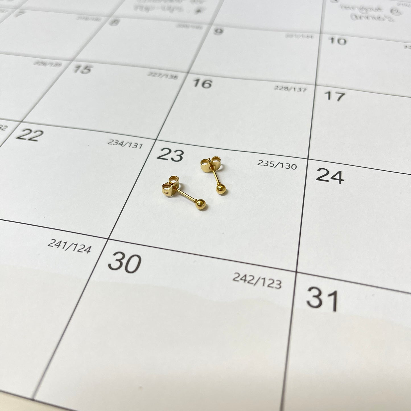 Gold 3mm Studs Earrings