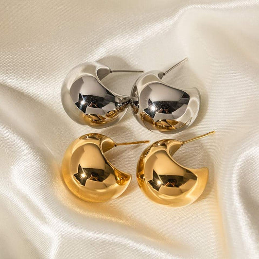 Gold Silver Ball Earrings