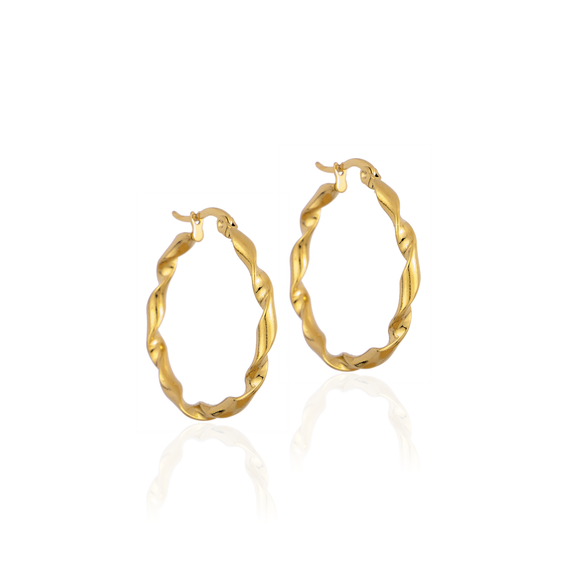 Gold Twist Hoops