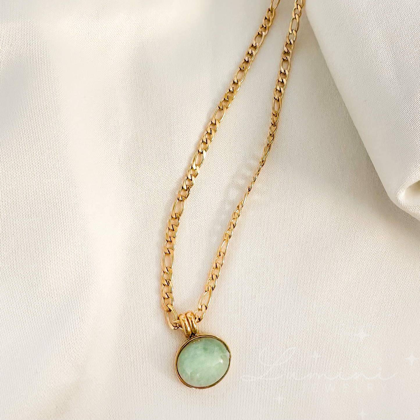 Naomi Oval Aventurine Pendant Necklace