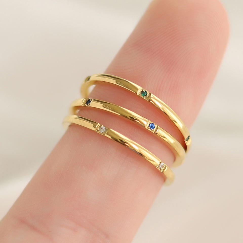 Colored Dainty Rings