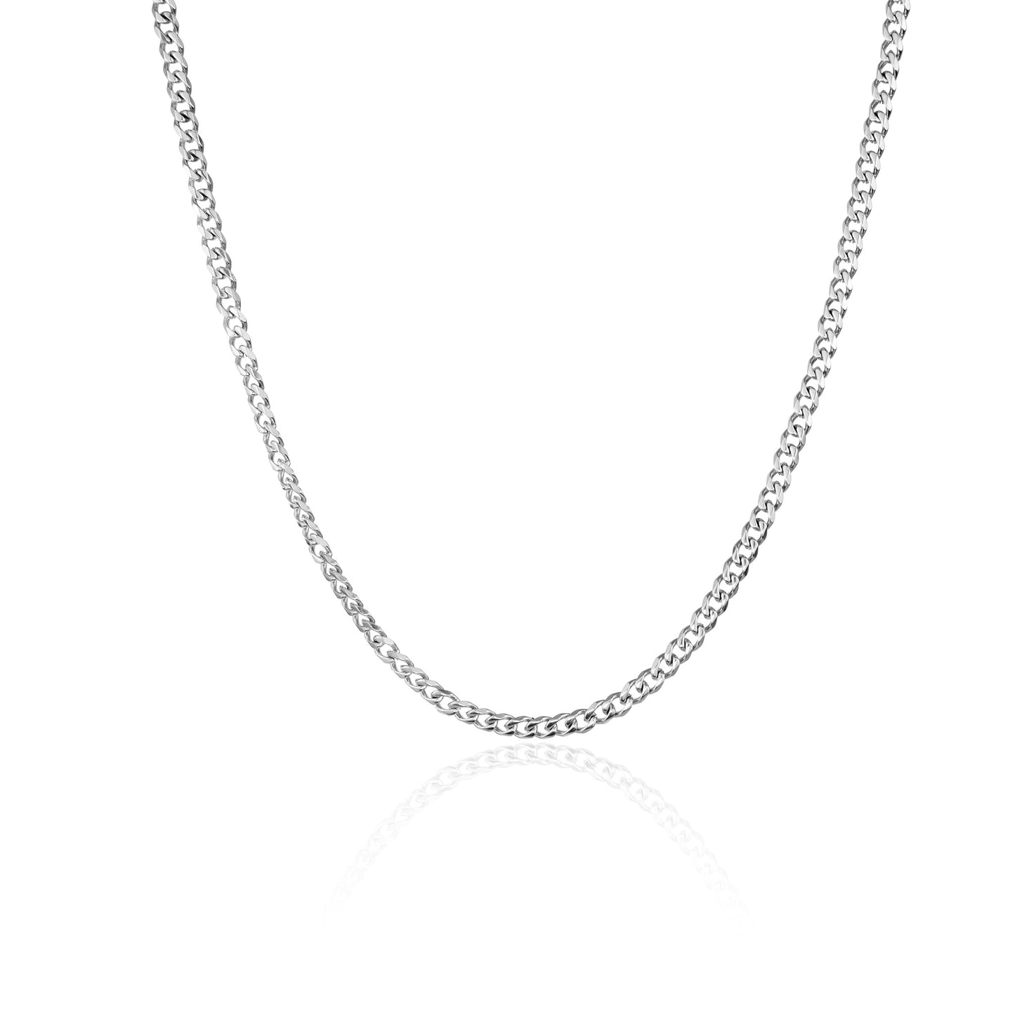 Silver 3mm Curb Chain Necklace