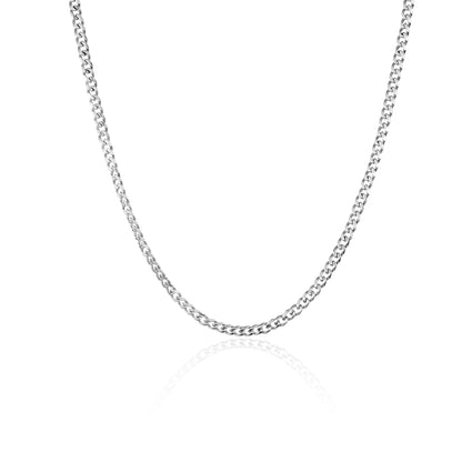 Silver 3mm Curb Chain Necklace