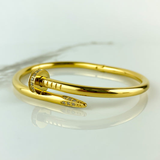 gold nail bangle bracelet