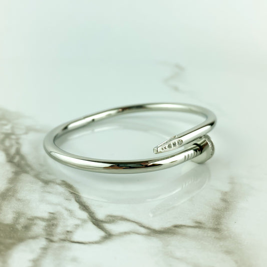 silver nail bangle bracelet