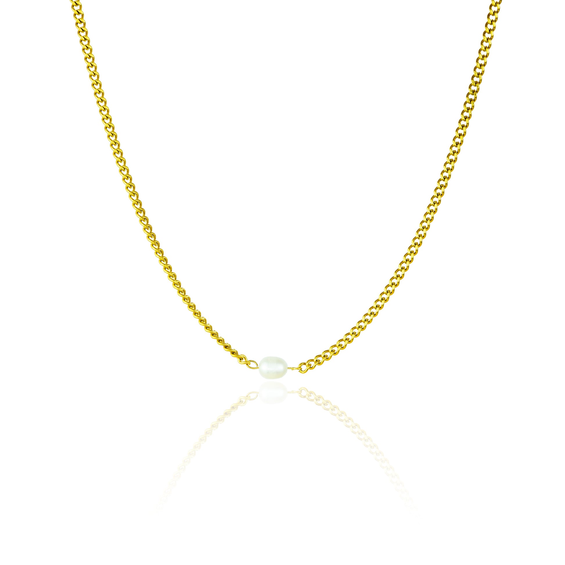 gold chain pearl necklace