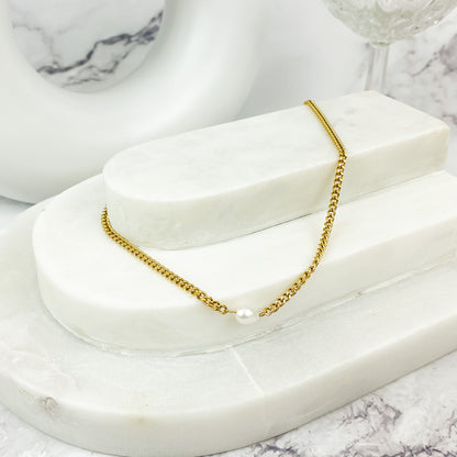 gold chain pearl necklace