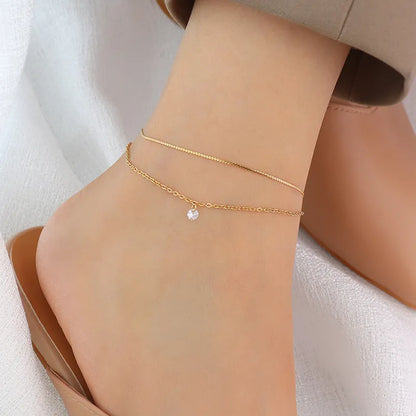 diamond gold chain anklet