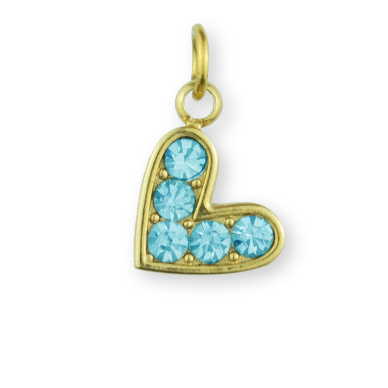 CZ Heart Turquoise