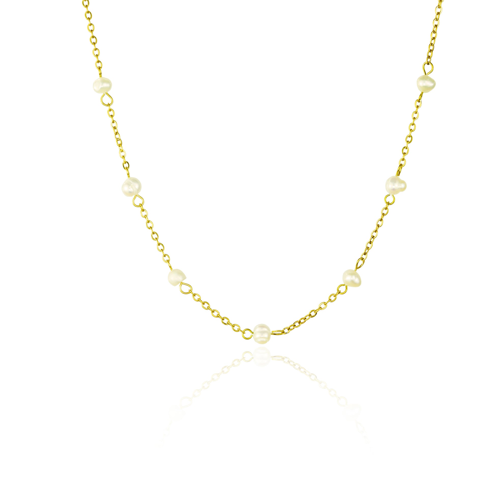 Gold Pearl Necklace