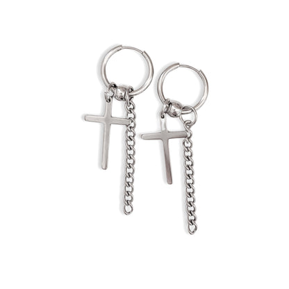 dakota silver cross earrings