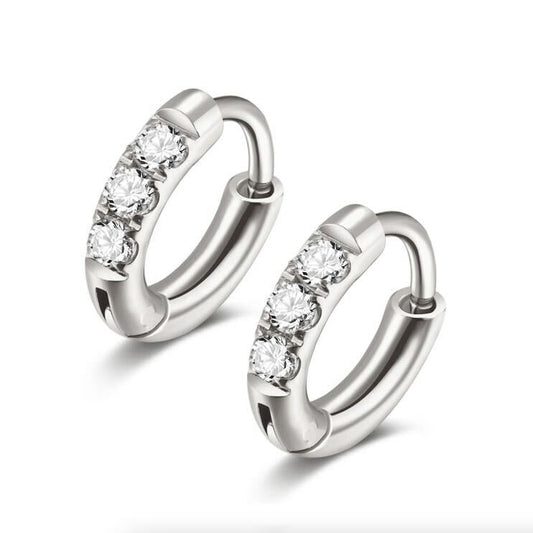 Silver 6mm CZ hoops