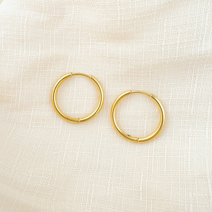 Bailey 10mm gold huggies earrings