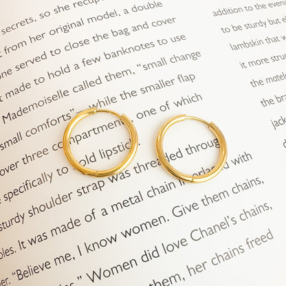 Bailey 16mm gold huggies earrings