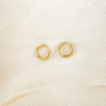 Bailey 8mm gold huggies earrings