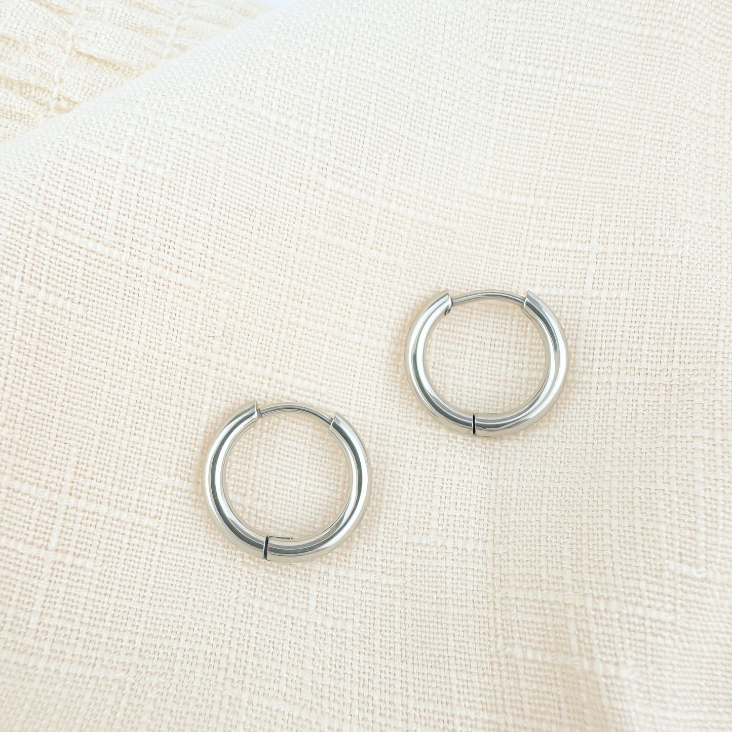 Bailey 10mm silver huggies earrings