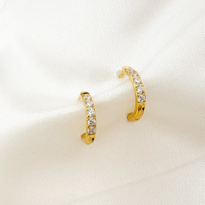 Drea Clear CZ gold hoops 8mm earrings