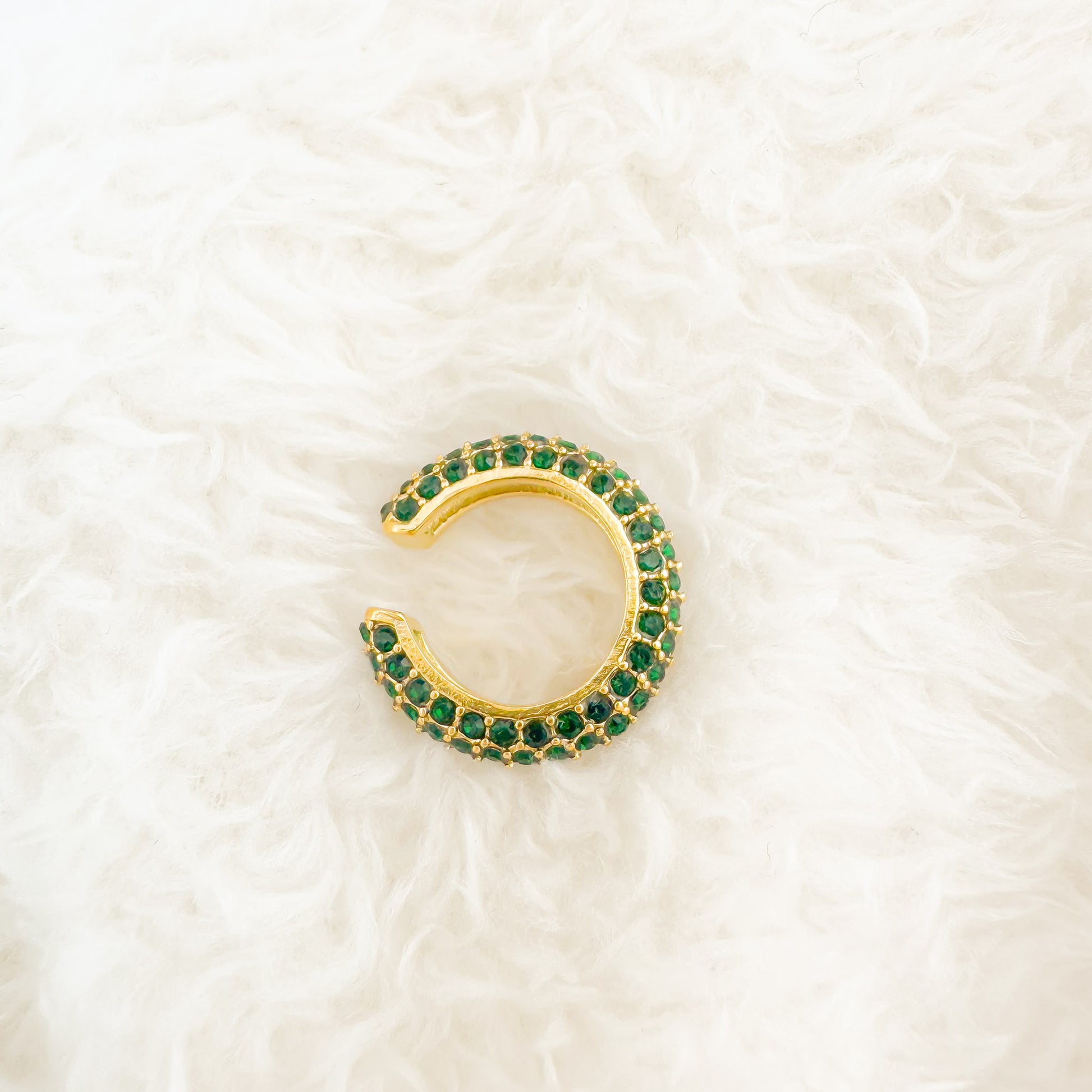 Kaia Gold Ear Cuff with Green CZ