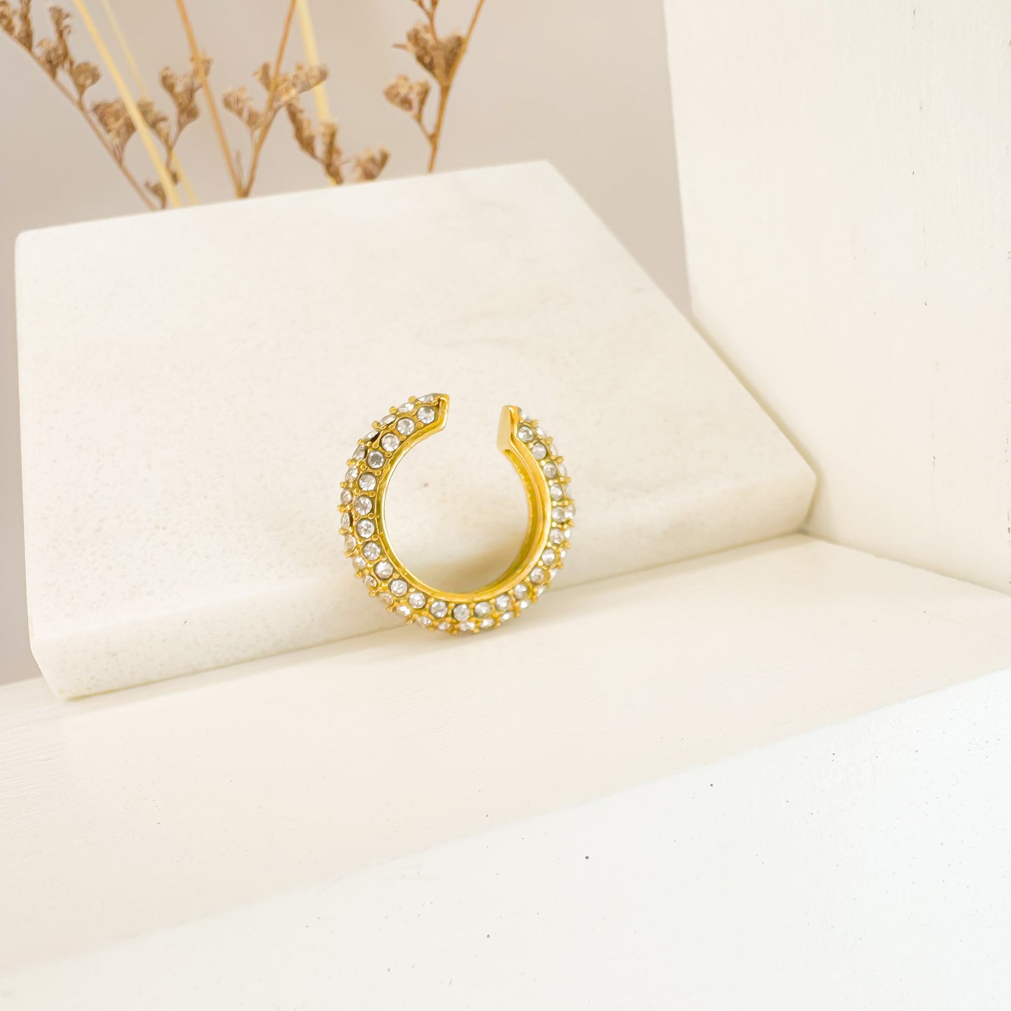 Kaia Gold Ear Cuff with Clear CZ