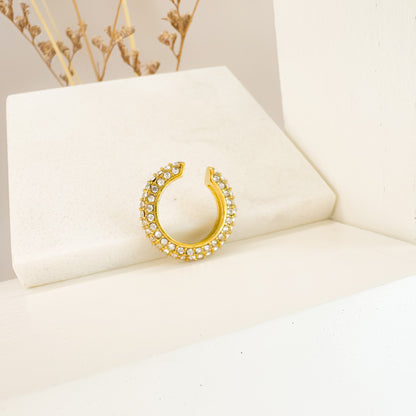 Kaia Gold Ear Cuff with Clear CZ