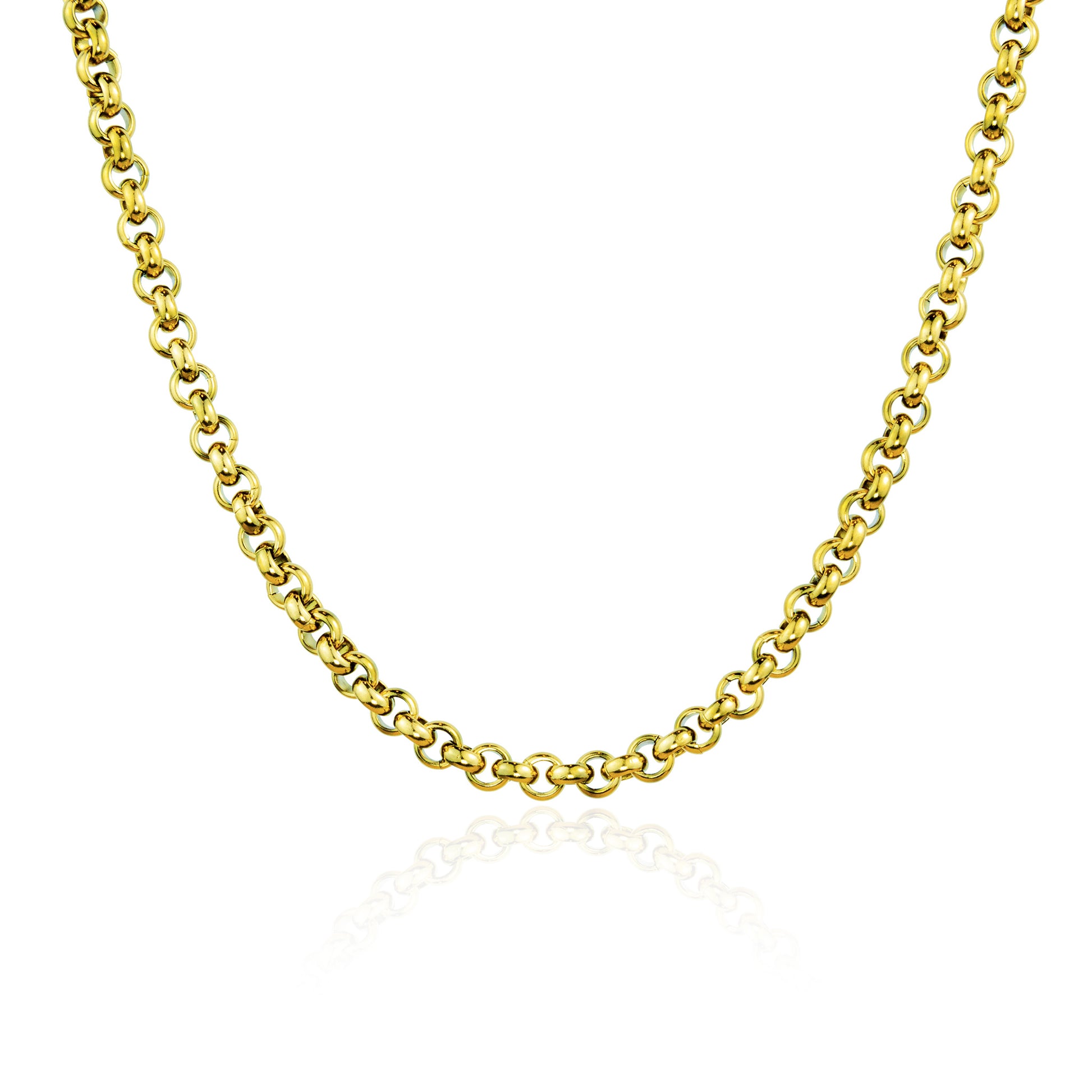 gold round chain necklace